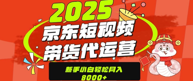 京东带货代运营，年底翻身项目，只需上传视频，单月稳定变现8k-神茶创业网